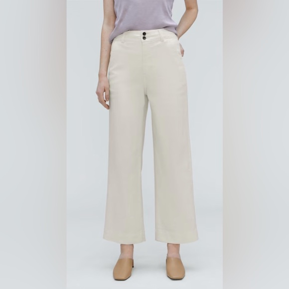 Everlane The Organic Wide-Leg Pant NWT 14 Color Bone - Picture 2 of 15